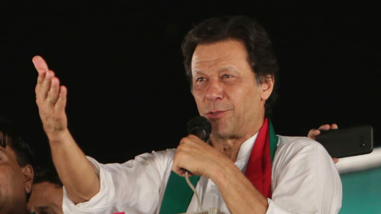 A file photo of Pakistani politician Imran Khan.