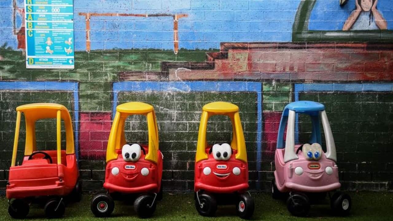 Play equipment at a child care centre in Sydney,