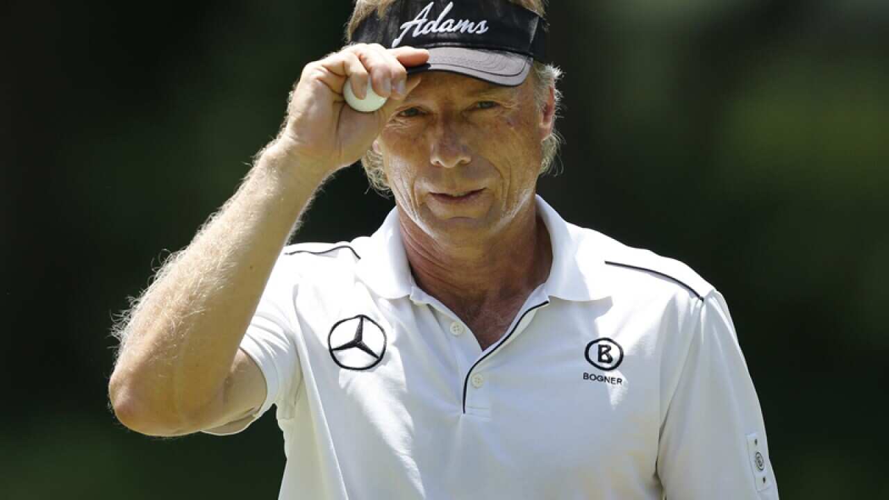 Bernhard Langer reacts