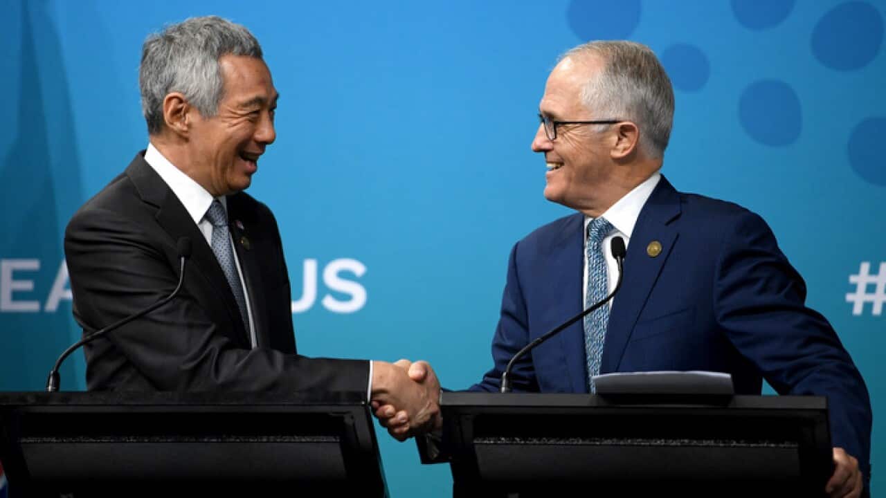 Singapore Prime Minister Lee Hsien Loong and Australian Prime Minister Malcolm Turnbull