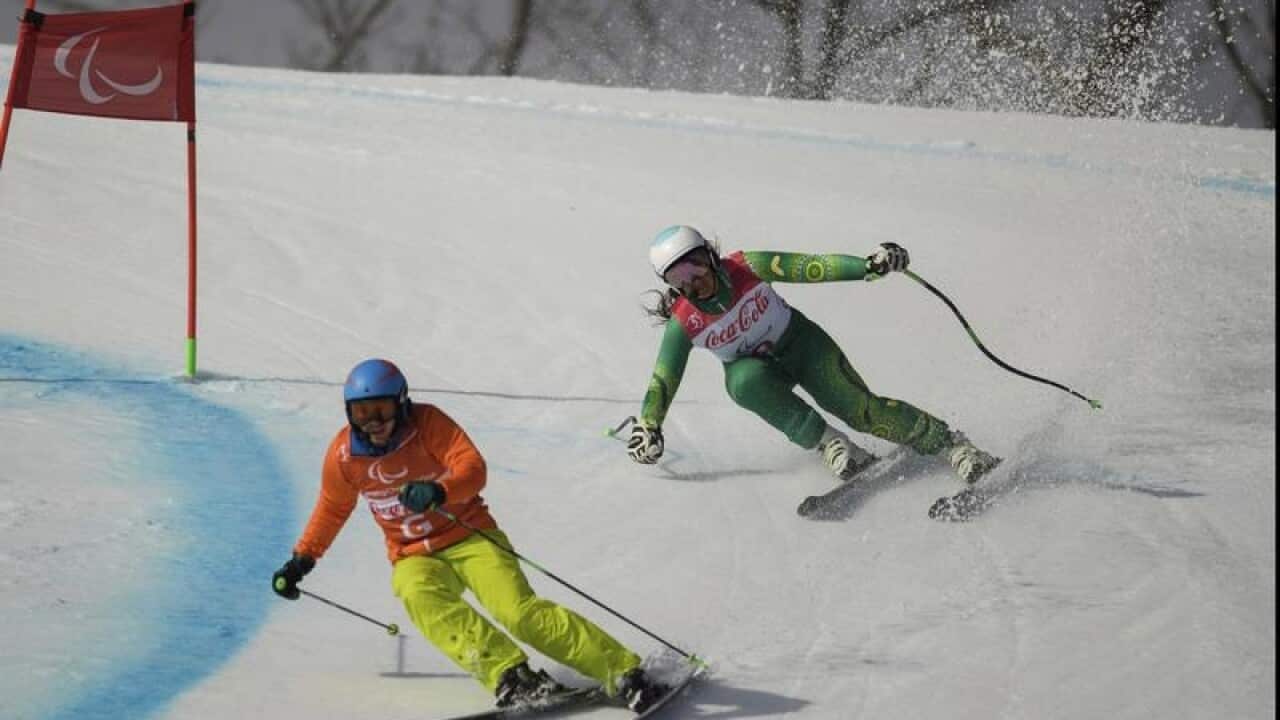 Melissa Perrine competes in PyeongChang.