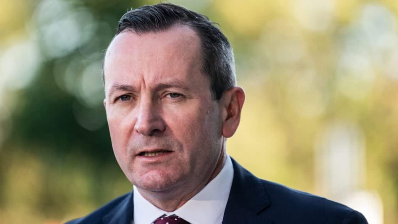 Premier of Western Australia Mark McGowan speaking to the media.