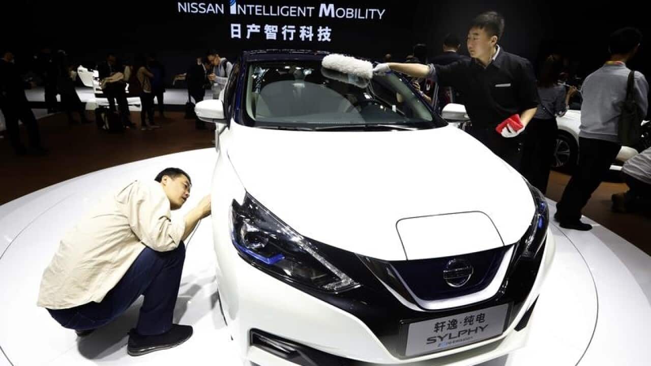 The Sylphy Zero Emission at the Auto China 2018 in Beijing,