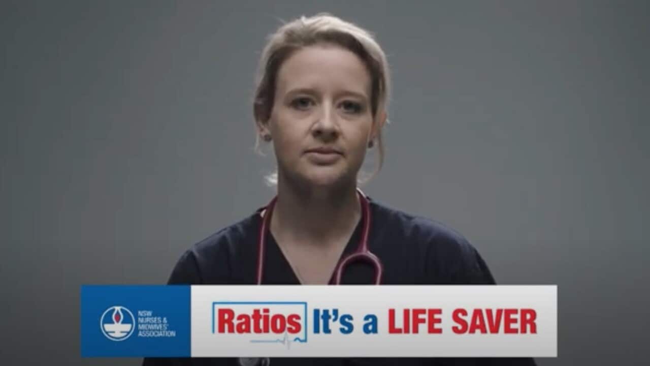 New South Wales nurses and midwives have been running TV advertisements in the lead-up to the state election. (AAP Image/NSWNMA).