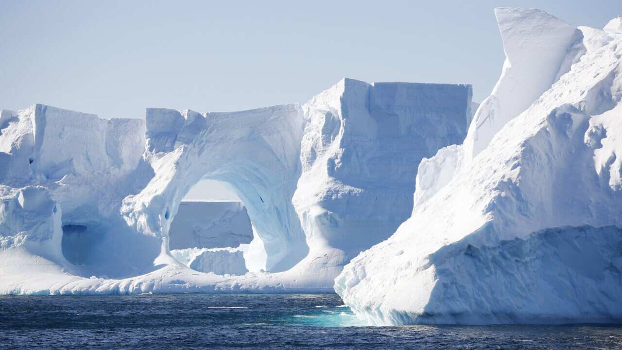 Icebergs in Antarctic Sea