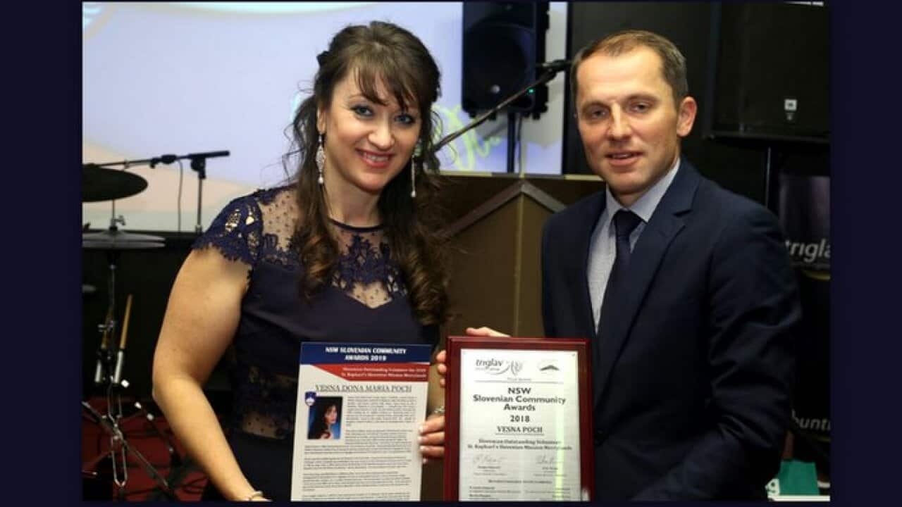 Vesna Poch with Deputy Head of Mission, Slovenian embassy, Canberra