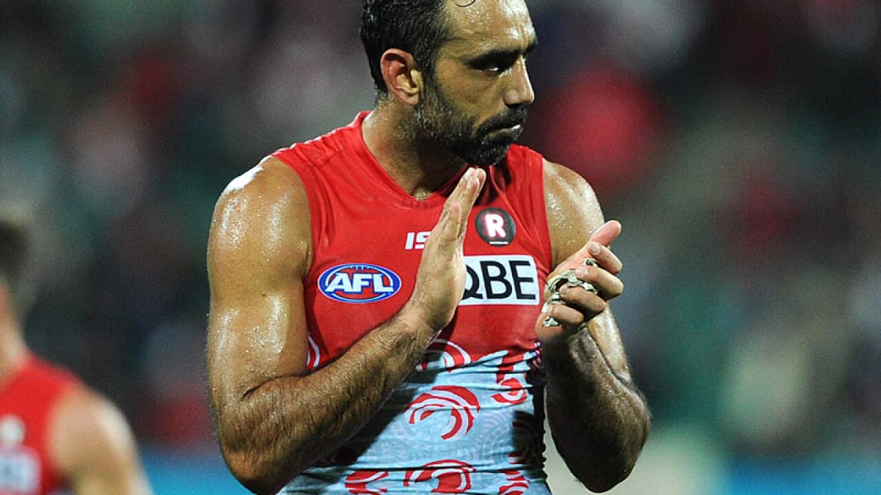 Adam Goodes of the Swans.
