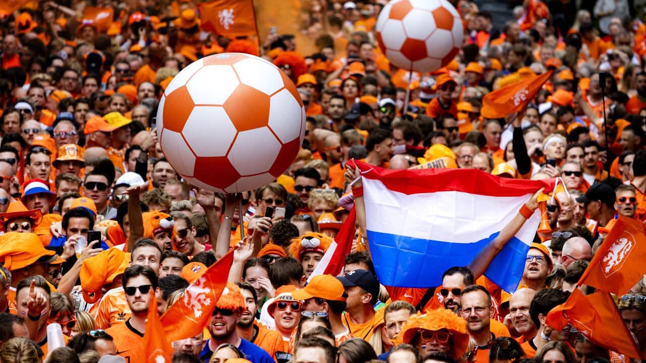 Dutch fans in Munich for the eighth finals of the European Championship match