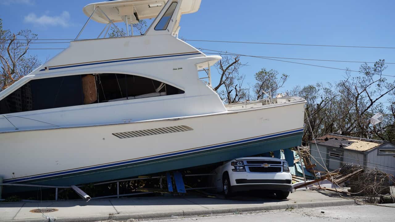 Boats scattered around Fort Myers Beach after hit by Hurricane Ian