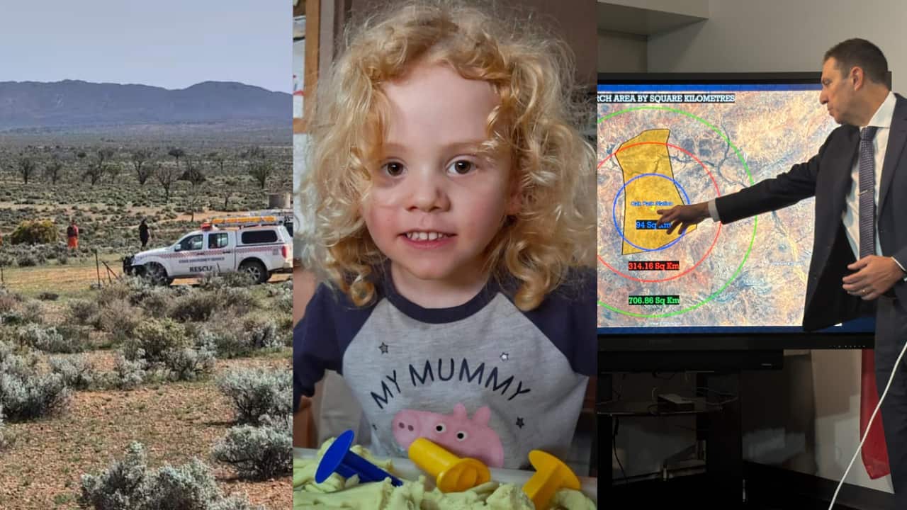Police resume search for missing four-year-old boy Gus Lamont at outback property