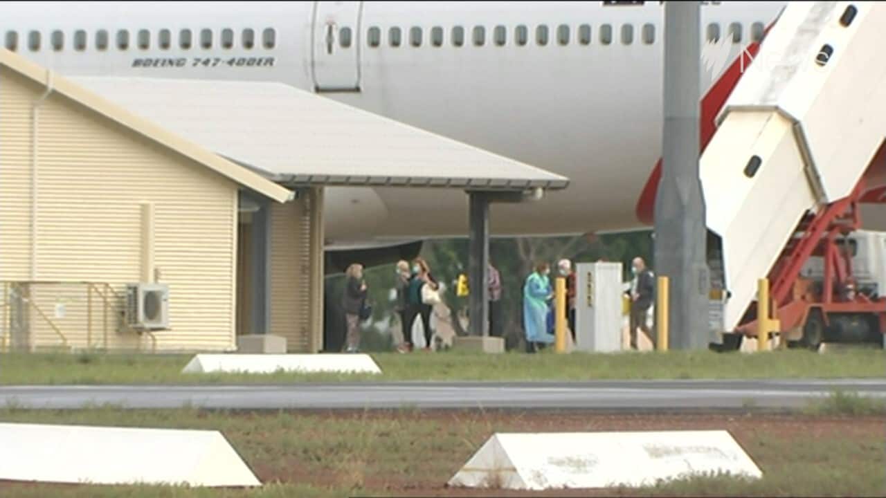 An evacuation flight for Australians stuck on a coronavirus-hit cruise ship in Japan has landed in Darwin.