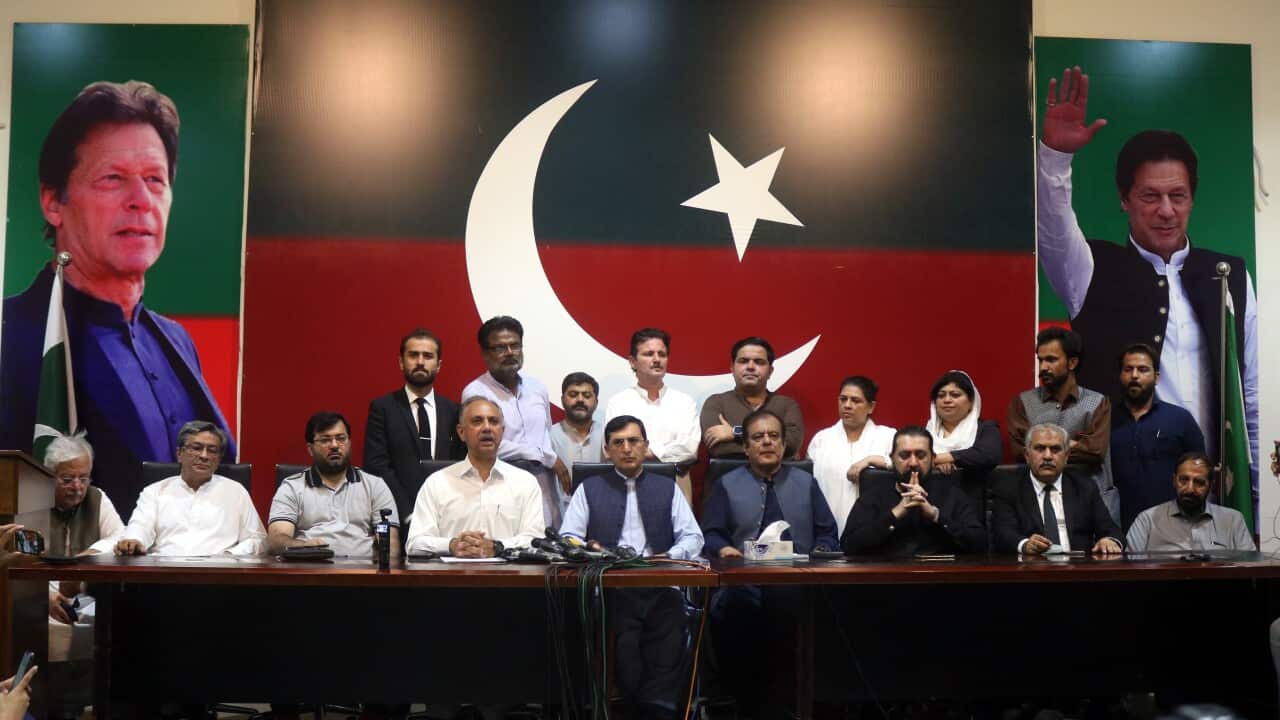 PTI party press conference in Islamabad after government ban decision