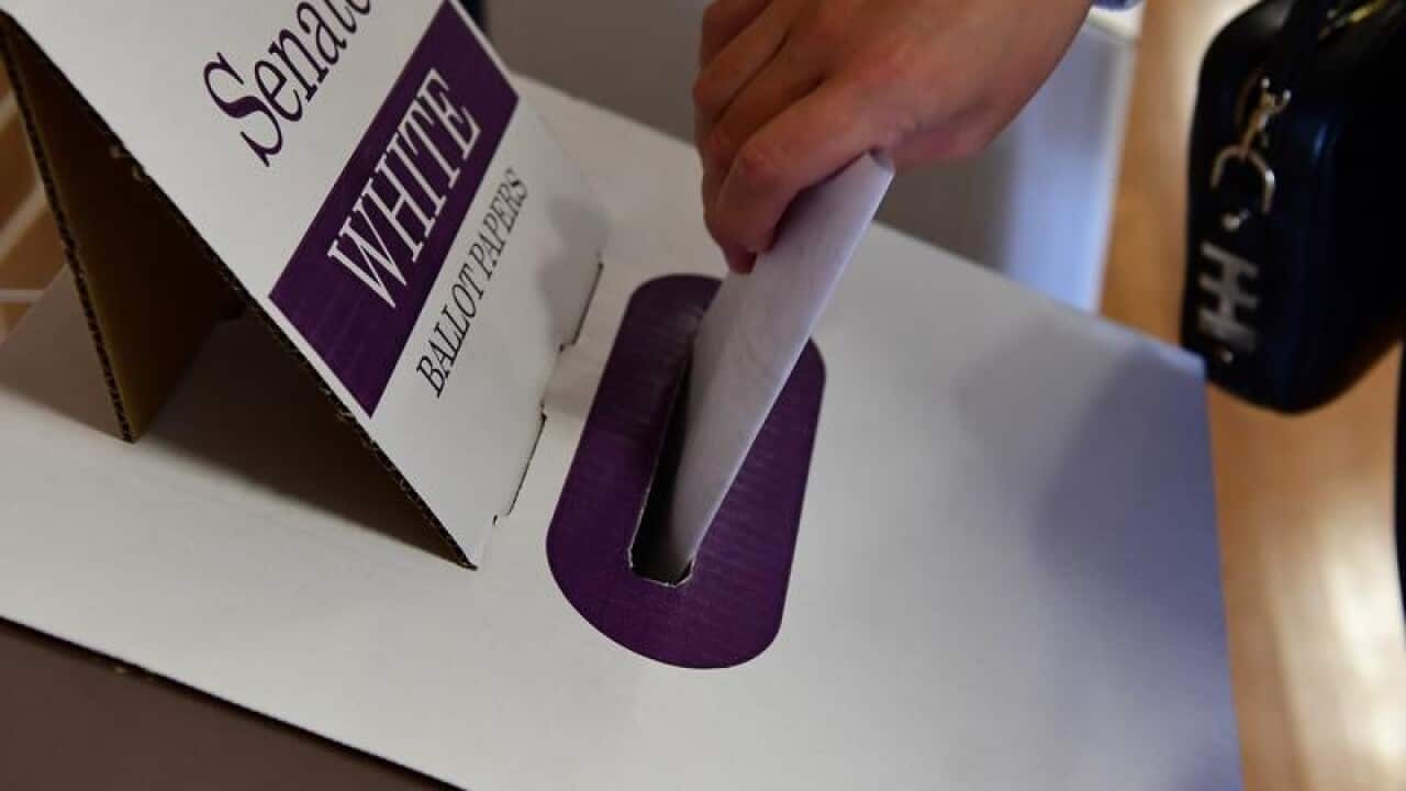 A Senate ballot box.