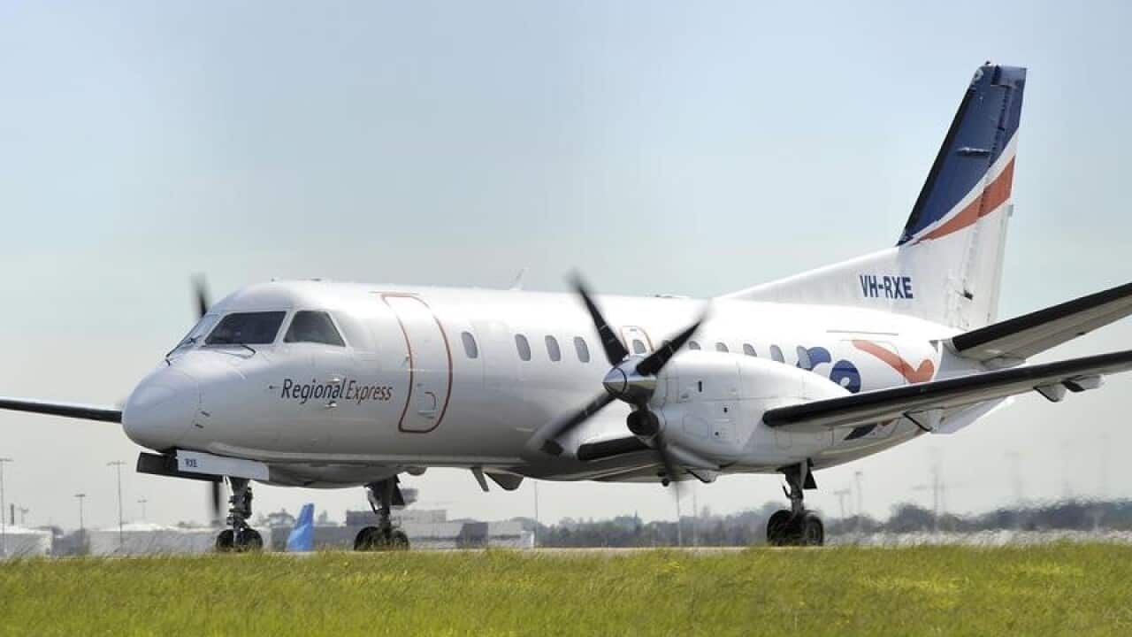 Rex aircraft seen at Sydney International Airport.