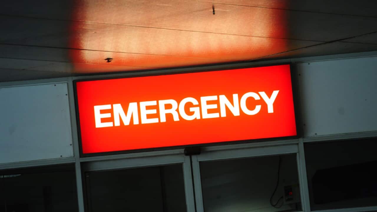 An emergency department sign at the Alfred Hospital in Melbourne