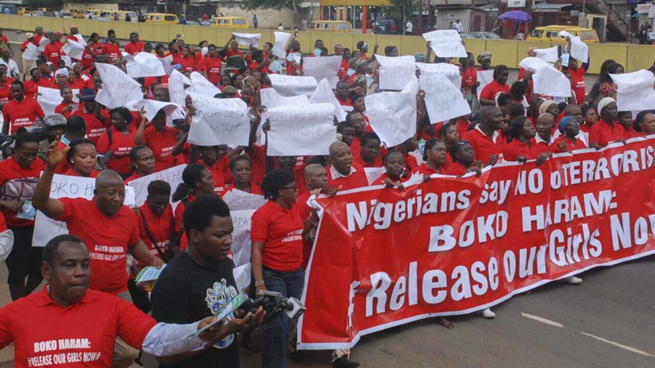 Nigerians protest over the kidnapped schoolgirls