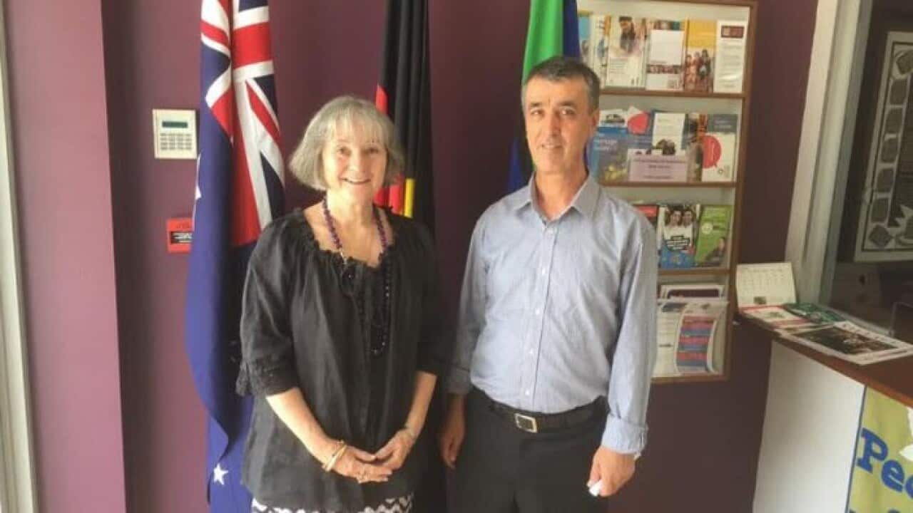 Salah Pourasad with Sentor Claire Moore