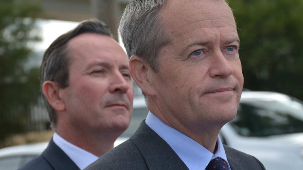 Bill Shorten (R) and WA Labor Leader Mark McGowan