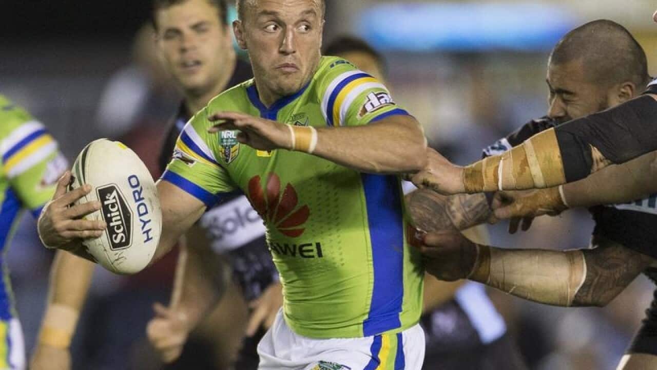 This is a file image of NRL player Josh Hodgson of the Raiders.