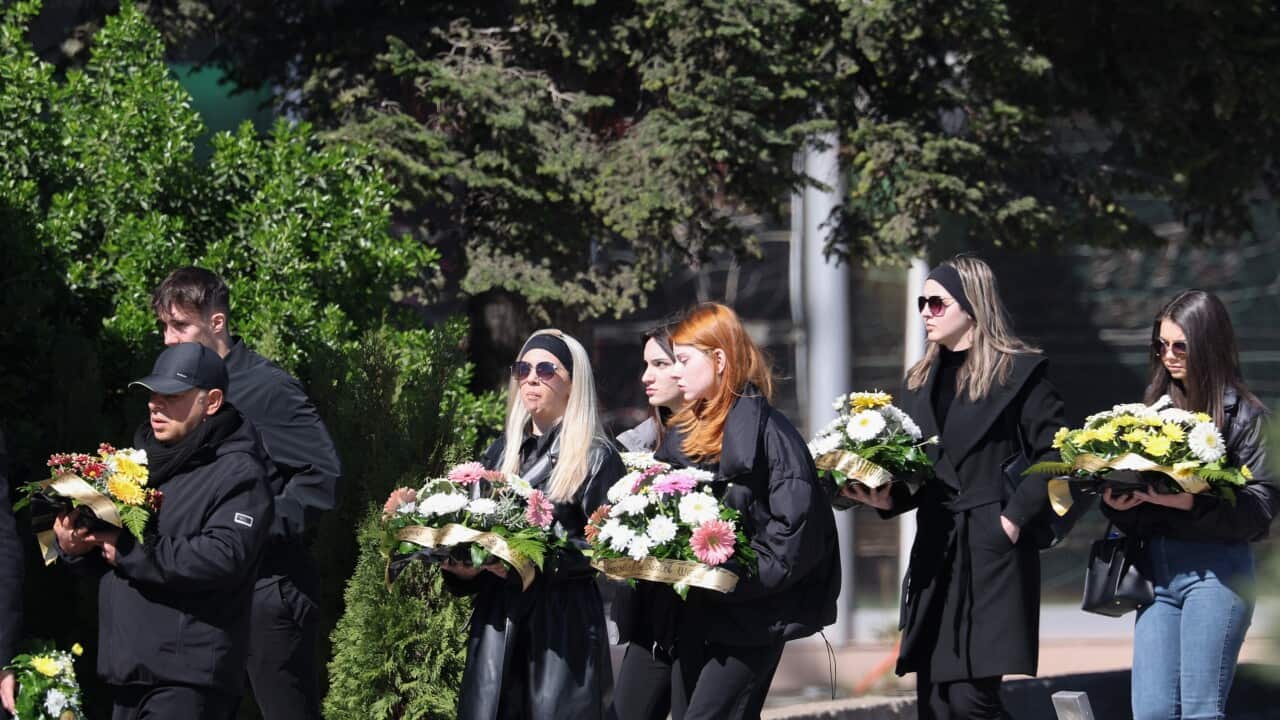 Preparations ahead of the funeral for the victims of the nightclub fire in Kocani