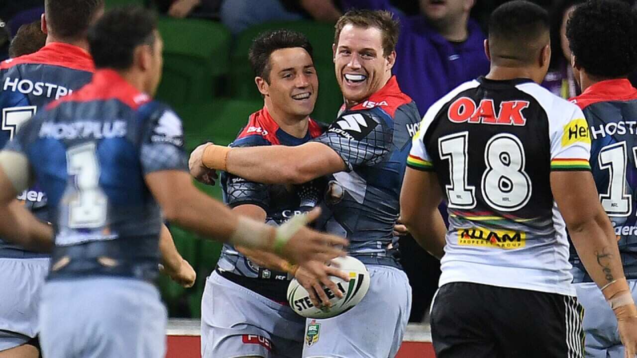 Storm players celebrate