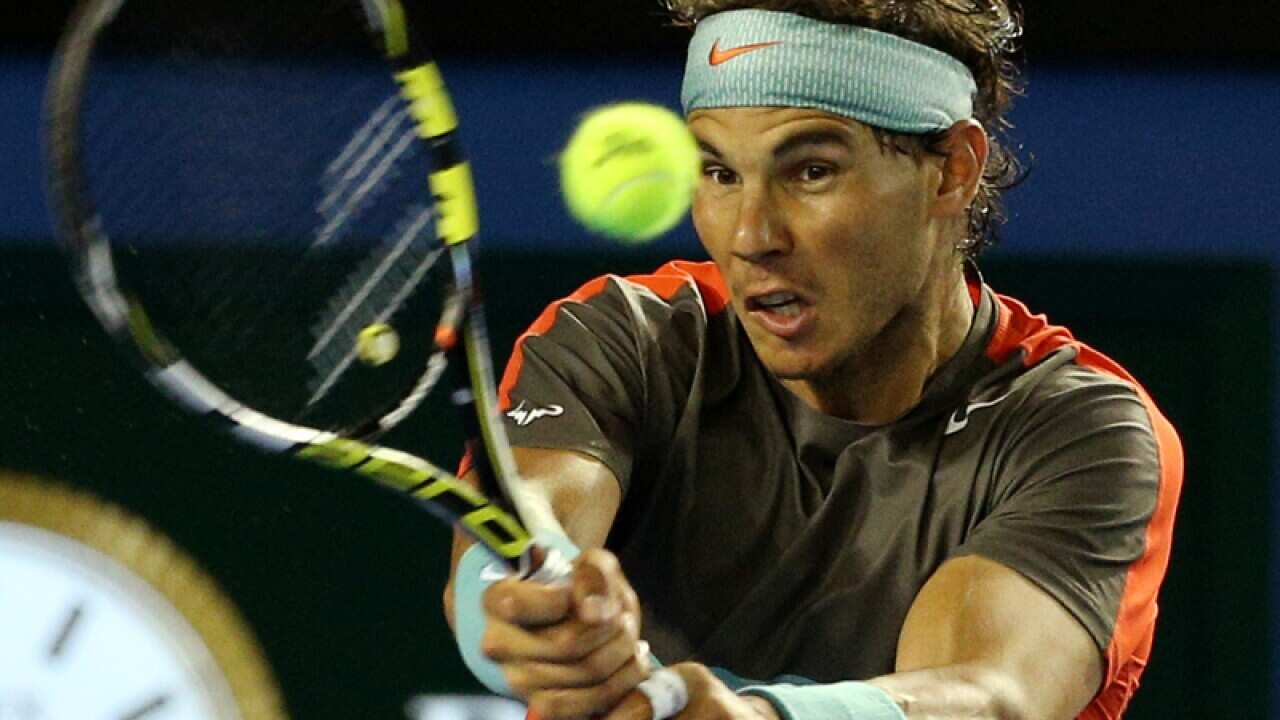 Nadal in action in the Australian Open final