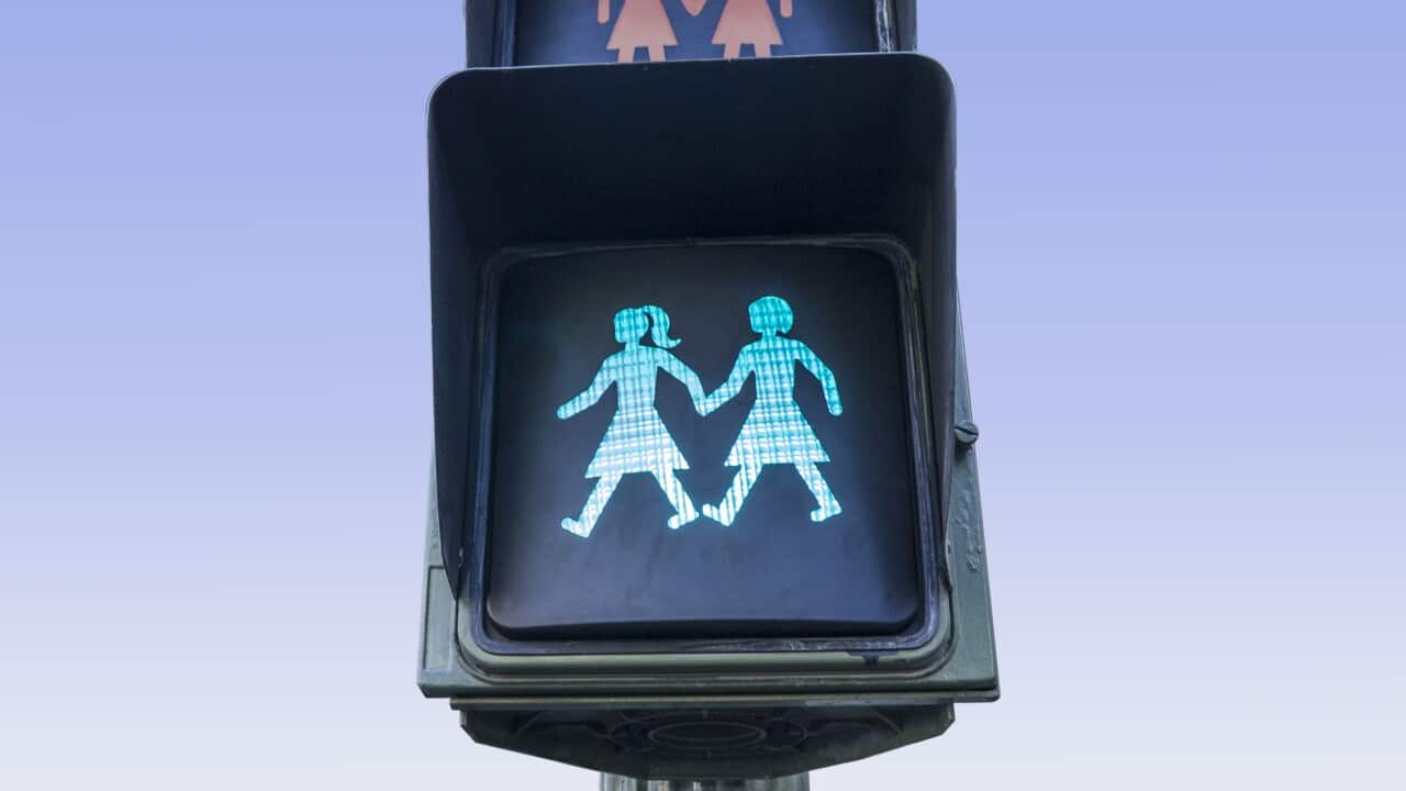 Gay Pride week traffic lights, Madrid