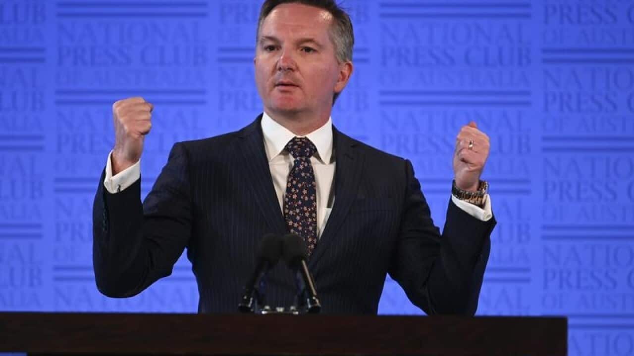 Shadow Treasurer Chris Bowen at the National Press Club in Canberra