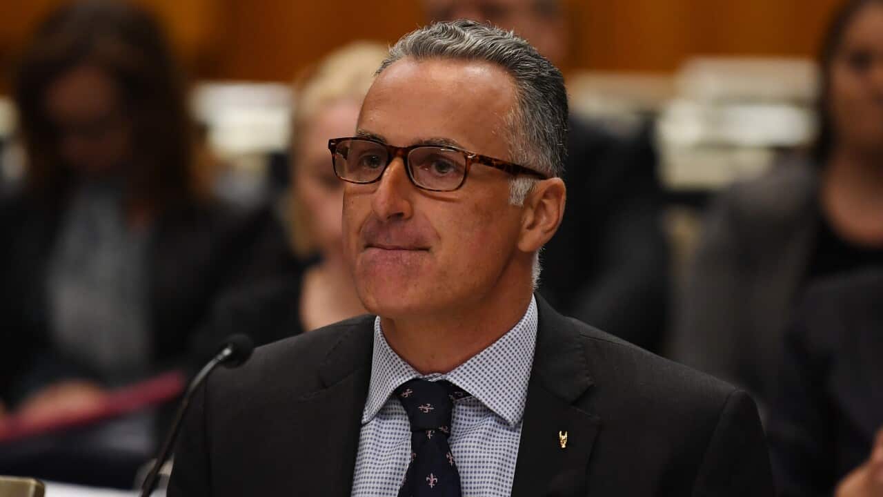John Sidoti MP appears before the Legislative Council Budget Estimates. He's stood aside from cabinet as part of an investigation. 