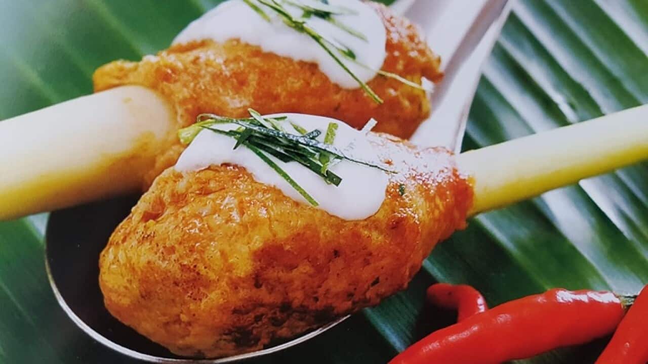 lemongrass and satay duck skewers