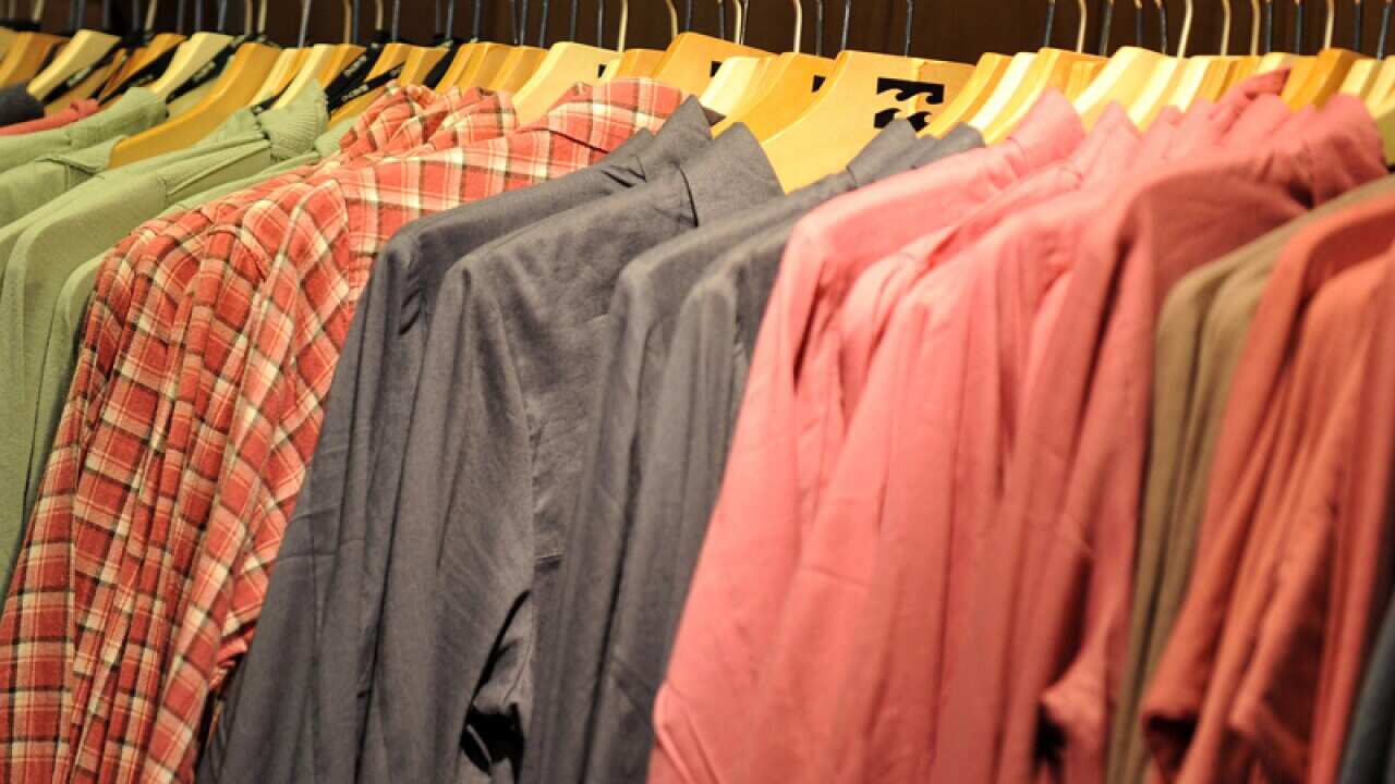 Clothes on a rack