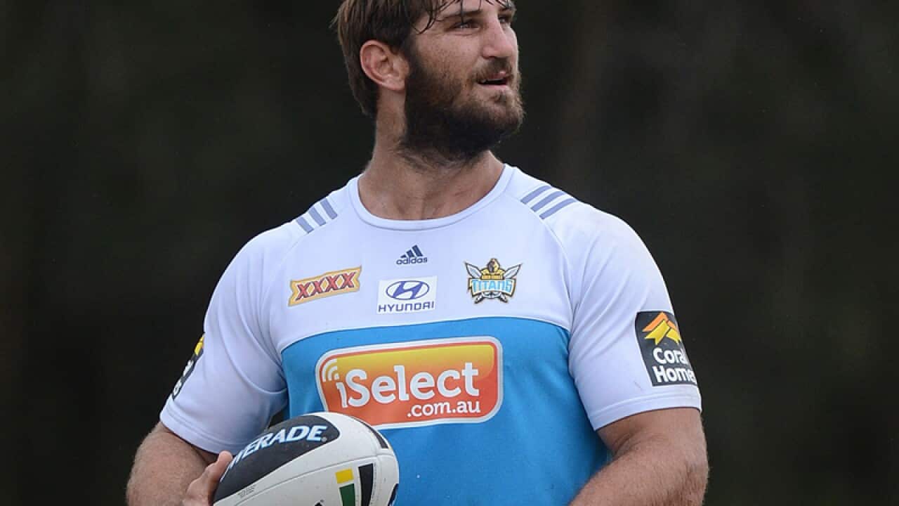 David Taylor looks on during the Gold Coast Titans training