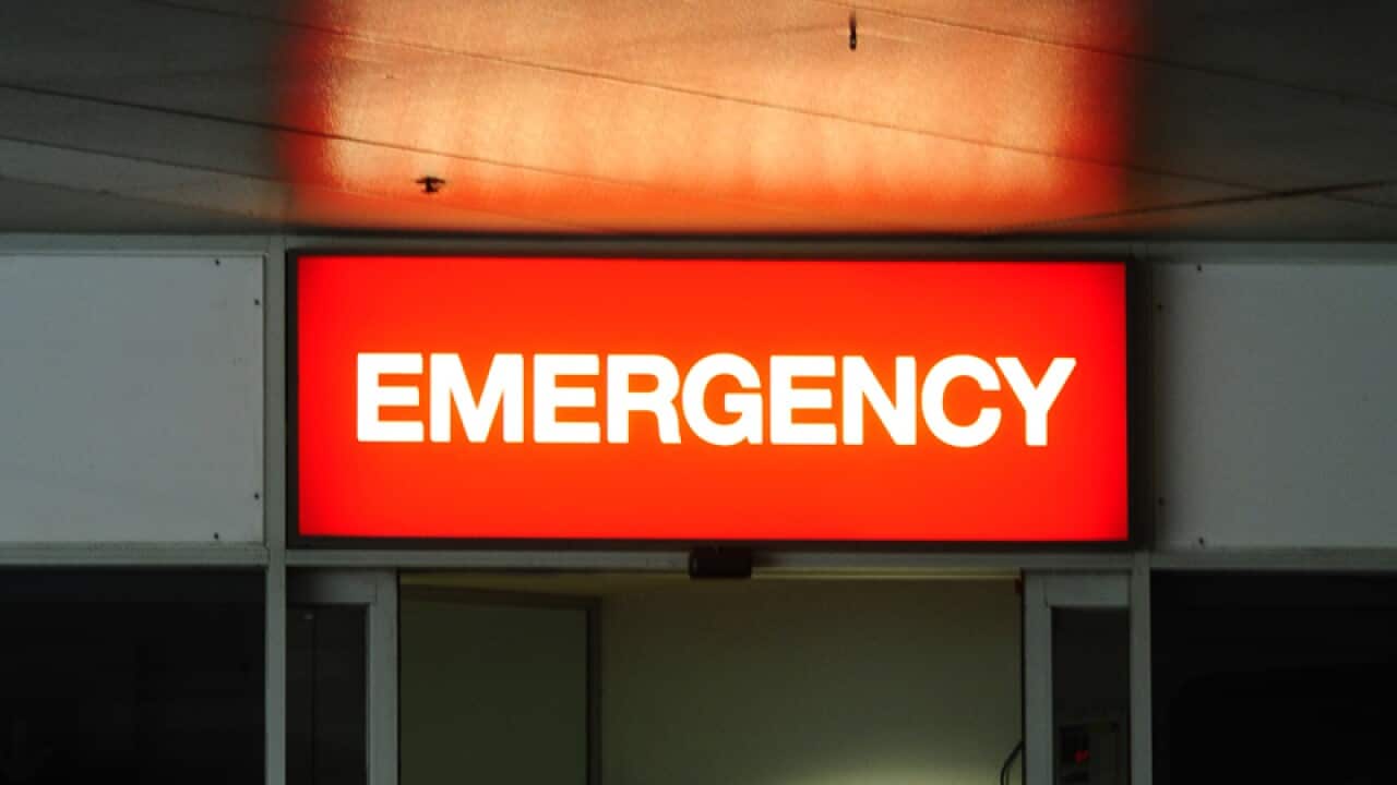 An emergency department sign