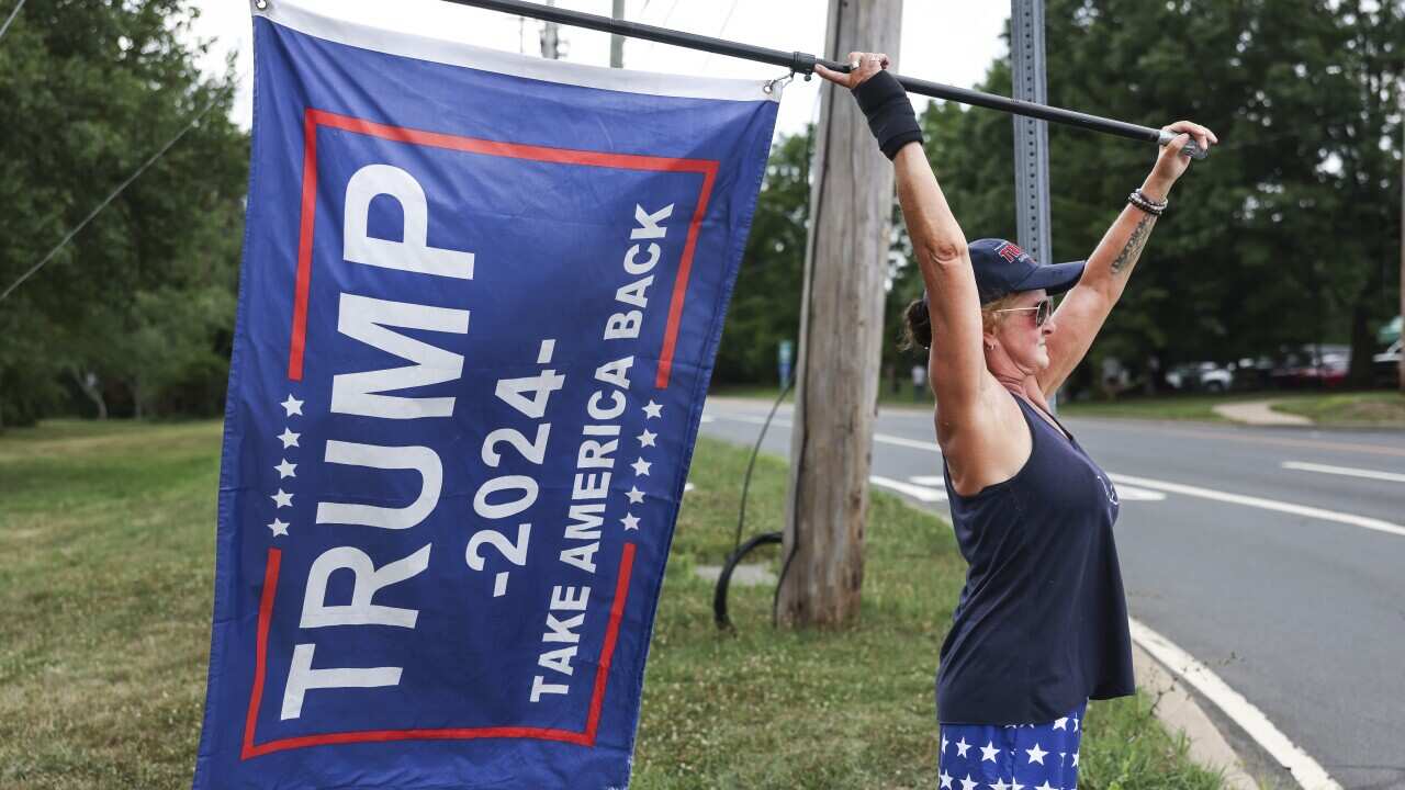 Supporters at Trump Bedminster golf course day after attempted assassination