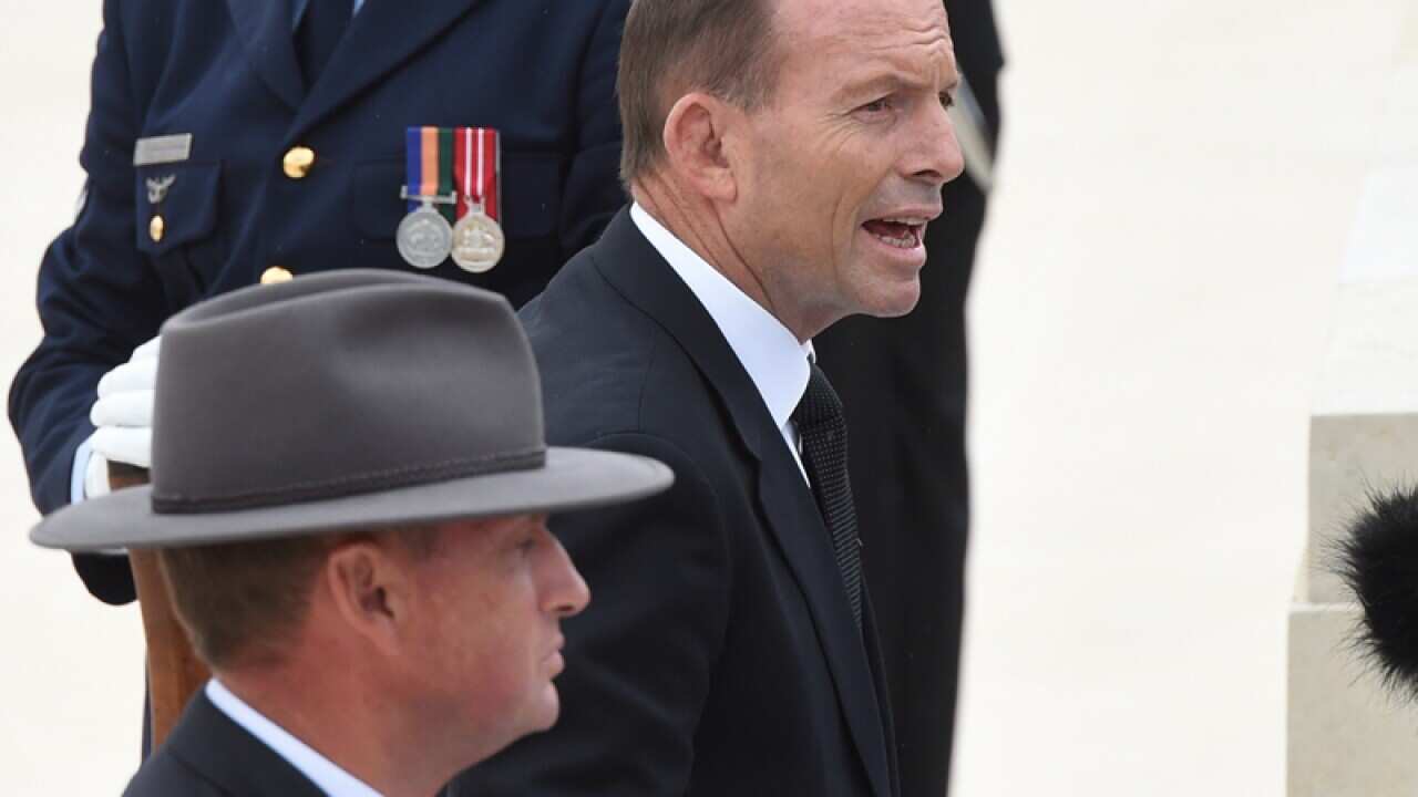 Australian Prime Minister Tony Abbott at the Lone Pine service