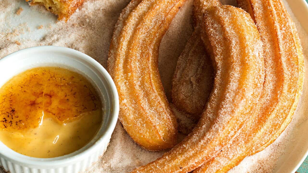 Crème Catalan with cinnamon churros | SBS Food