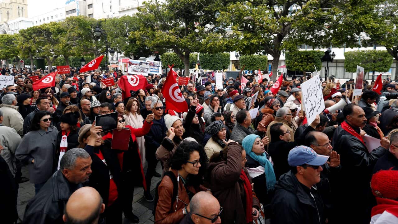 Tunisians demonstrate against the return of jihadists fighting for extremist groups abroad.