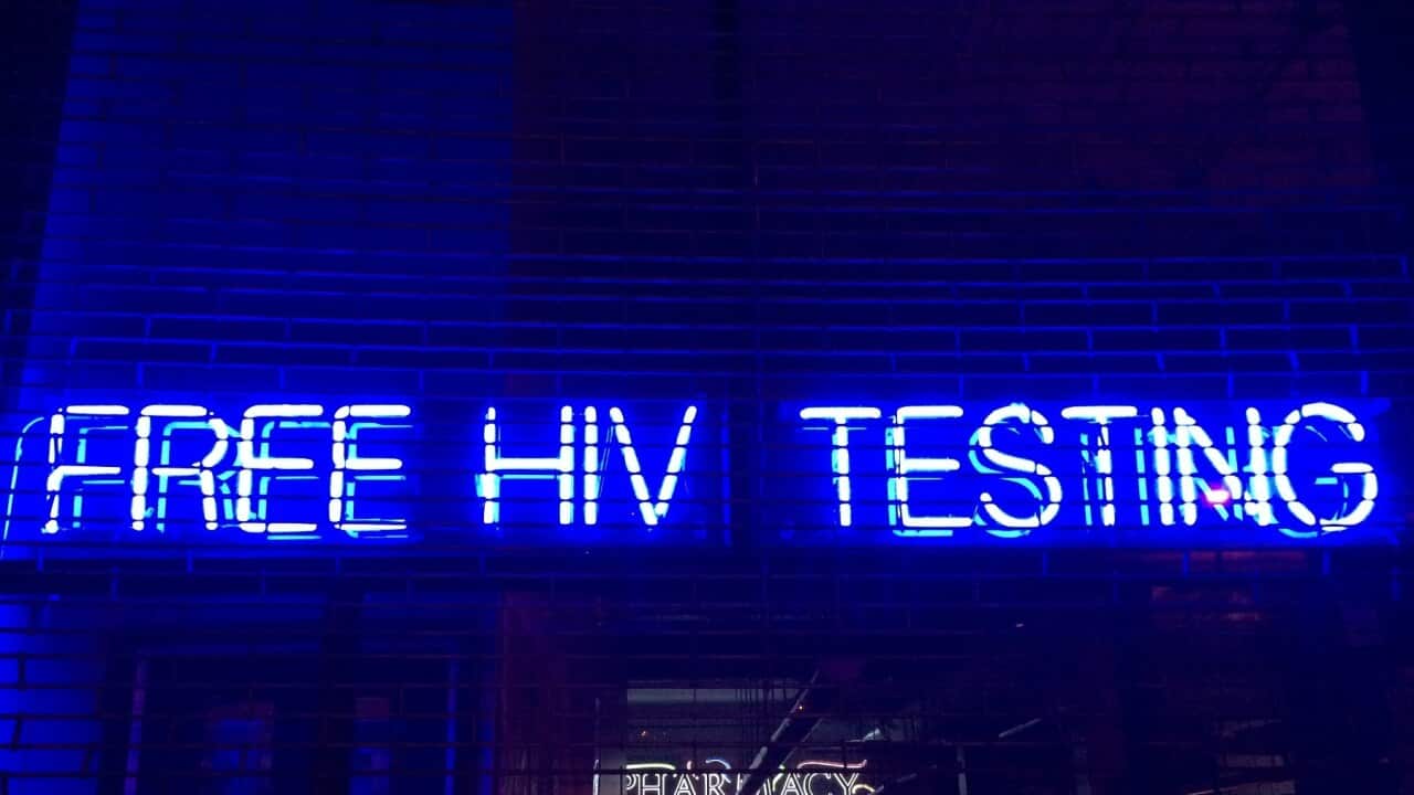 'Free HIV Testing' storefront sign in New York City