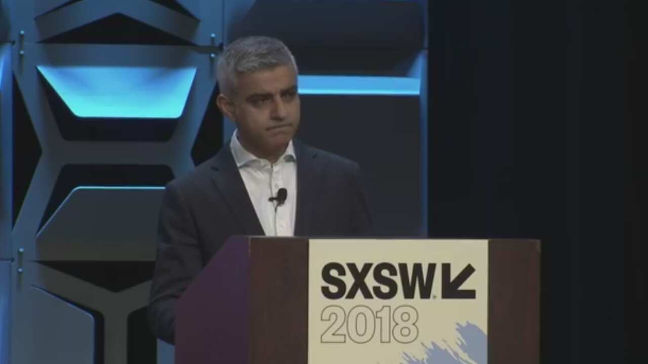 London Mayor Said Khan at the SXSW conference.