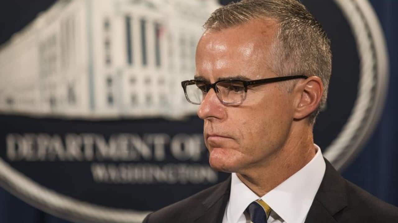 A file photo of Andrew McCabe when he was acting director of the FBI