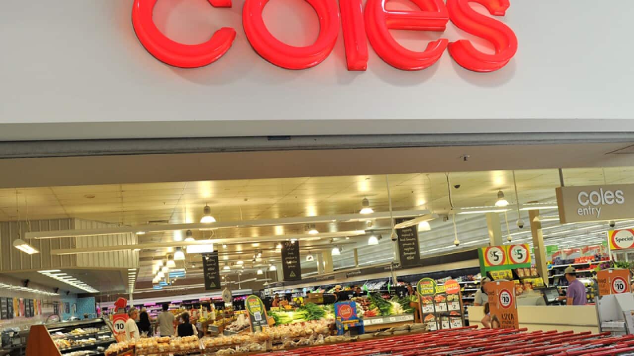 Coles supermarket signage in Sydney