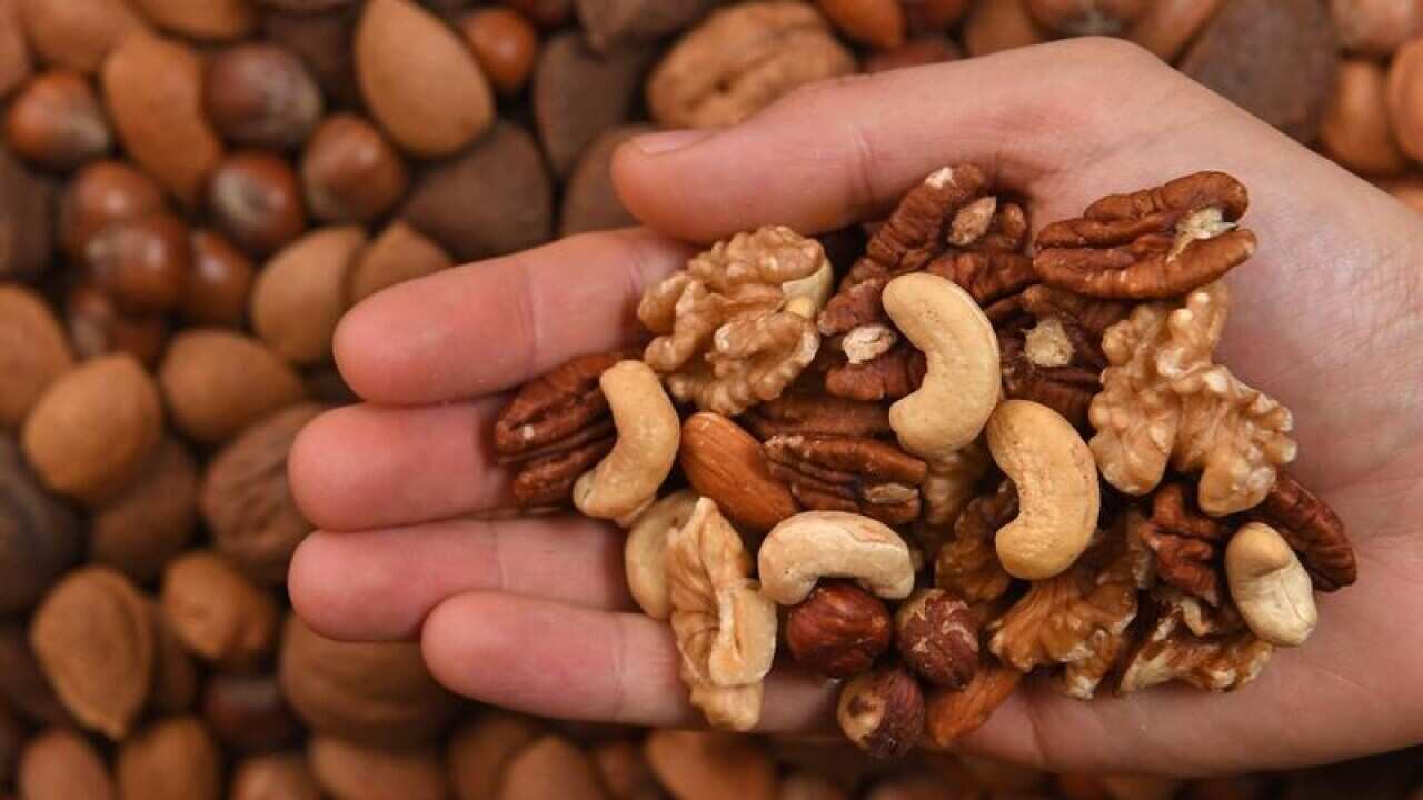 General view of mixed nuts