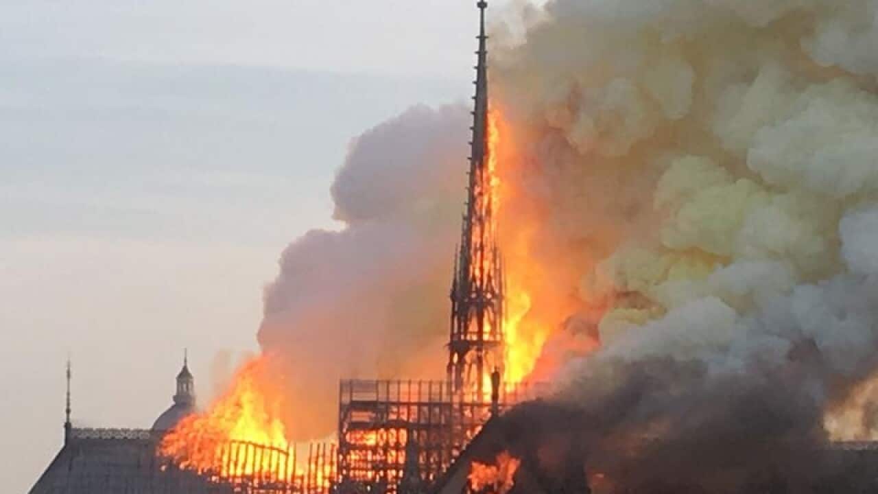 Notre Dame cathedral burns in Paris