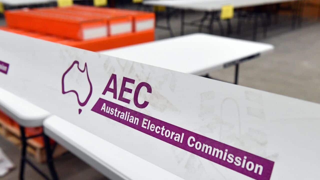 Boxes of ballot papers ready for polling booths at an Australian Electoral Commission warehouse Source: AAP / MICK TSIKAS/AAPIMAGE