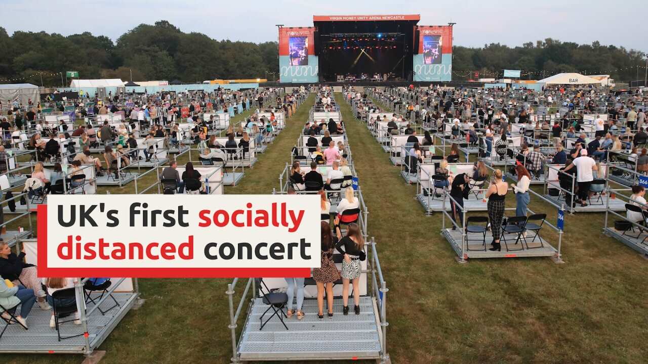 UK holds its first socially distanced concert