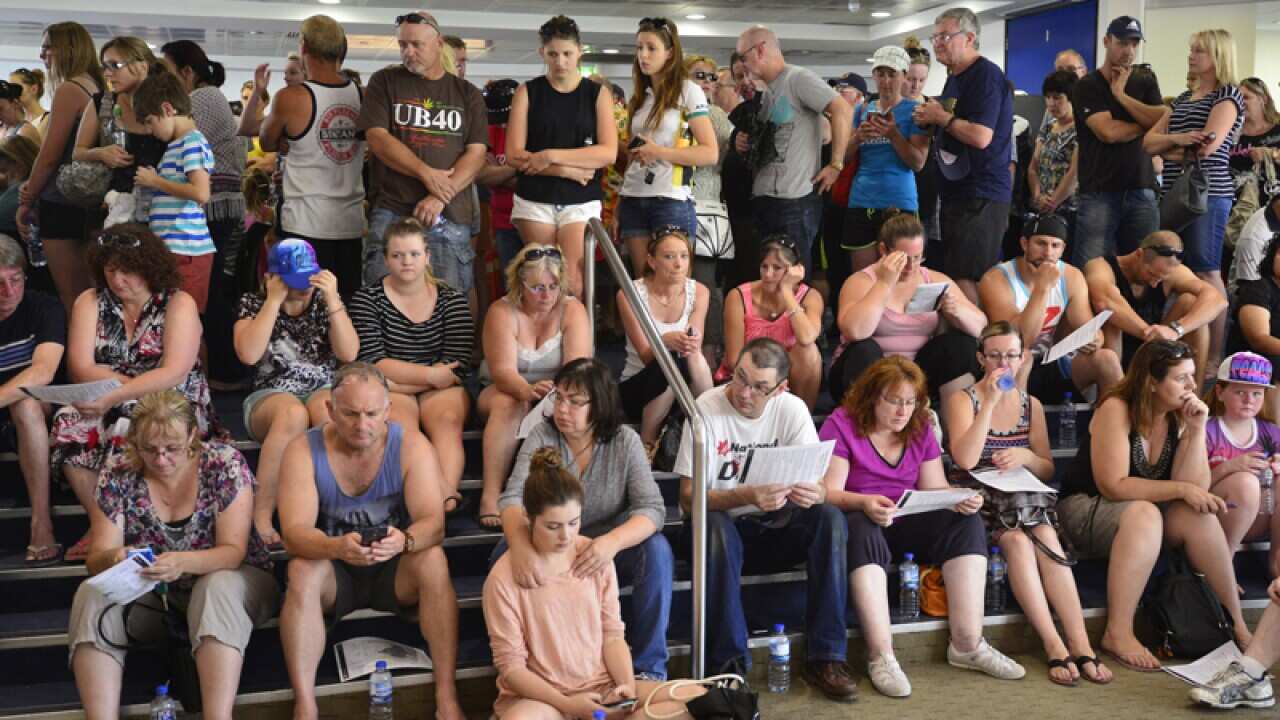Adelaide Hills residents in the Golden Grove recreation centre