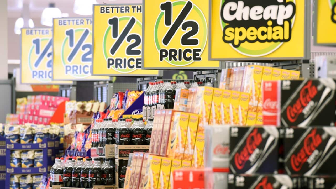 A stock image of products in a new Woolworths supermarket in Brisbane