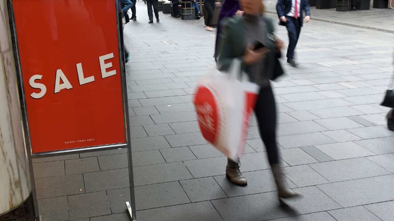 Outside of a retail store in Sydney.