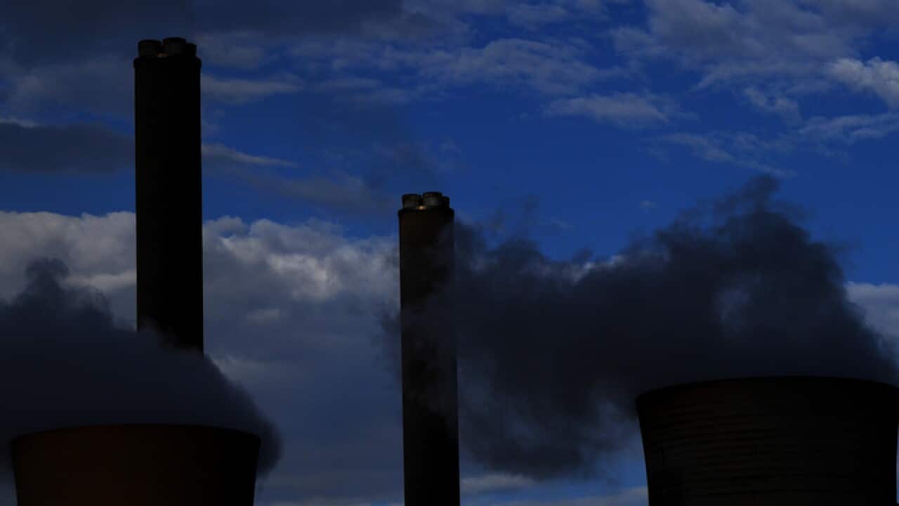 The Loy Yang power station is seen in the La Trobe Valley east of Melbourne, Thursday, April 12, 2018. Turnbull was attending the launch of a coal to hydrogen initiative. (AAP Image/Julian Smith) NO ARCHIVING
