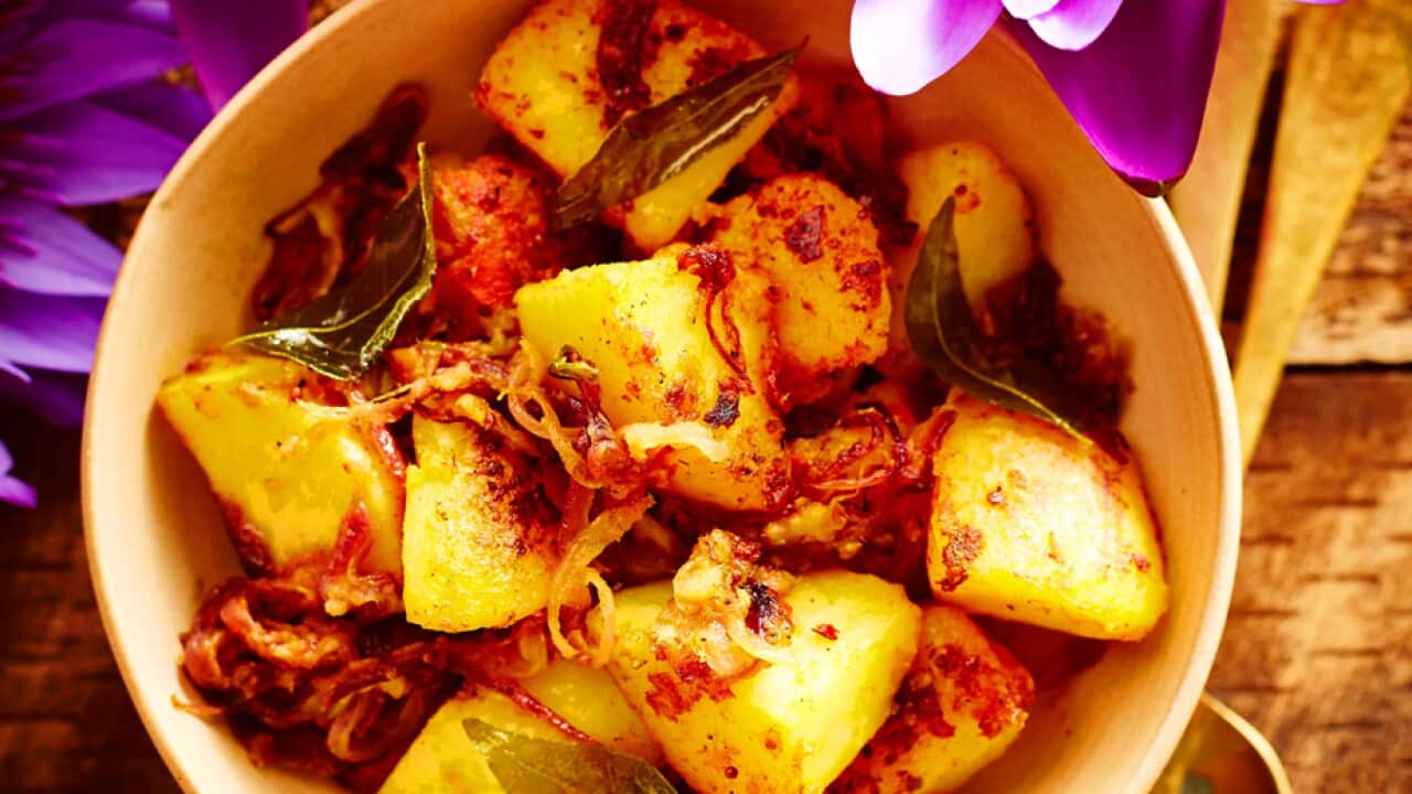 Devilled potatoes